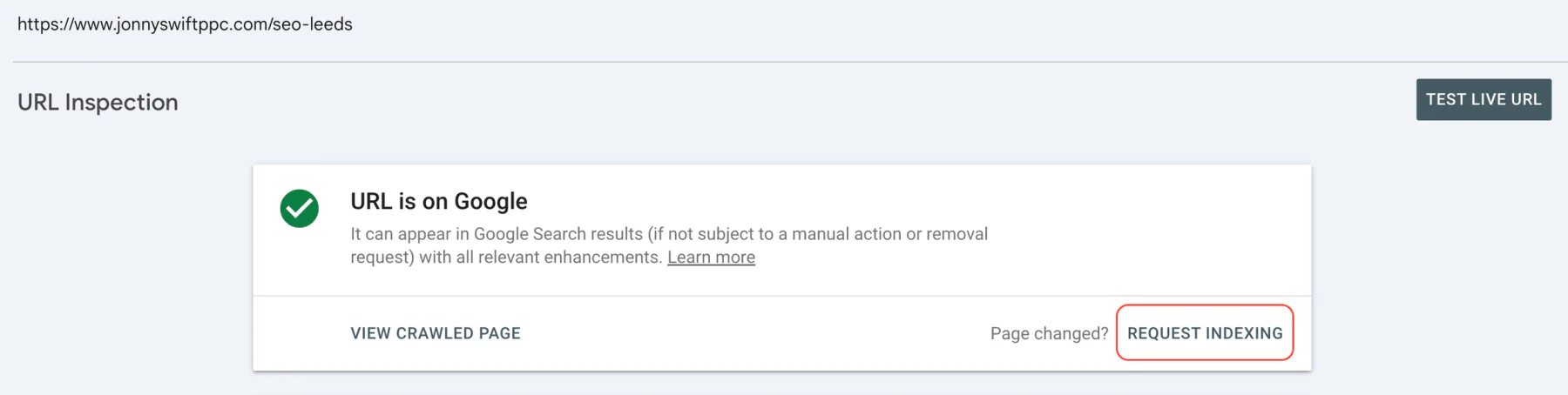 Speed up re-indexing using Google search console